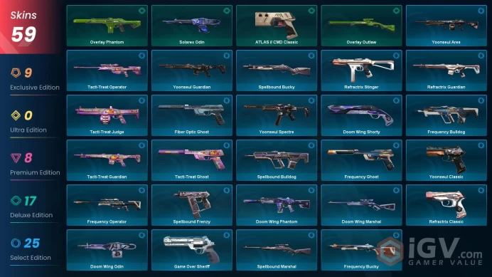  45EU/TR Market&V25 ACT6 Ascendant I &RGX Karambit-Gaia's Fury-Xerofang Knife-Origin OP-Oni/Sovereign Phantom-Singularity/Primordium Vandal