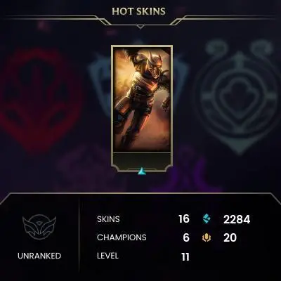 #866 [NO EMAIL ACCESS] - ME - 6 CHAMPIONS - 16 SKINS - 2284 BLUE ESSENCE - LAST PLAY DECEMBER 2021 - SAFE 100% - WARRANTY