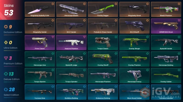 EU/TR 24000 VP 11 TOP Skins Singularity Butterfly Knife EX.O Vandal BlastX Phantom Prelude to Chaos Vandal Prime Classic XERØFANG Ghost