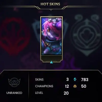 #913 [NO EMAIL ACCESS] - LAS - 12 CHAMPIONS - 3 SKINS - 783 BLUE ESSENCE - LAST PLAY AUGUST 2020 - SAFE 100% - WARRANTY