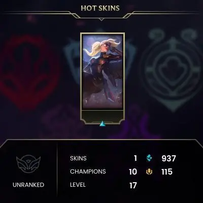 #921 [NO EMAIL ACCESS] - LAS - 10 CHAMPIONS - 1 SKINS - 937 BLUE ESSENCE - LAST PLAY MARCH 2016 - SAFE 100% - WARRANTY