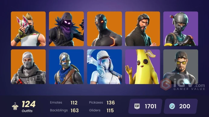 [PC/XBOX] 124 skins | OG STW | The Reaper | Blue Squire | Royale Knight | Elite Agent | Blue Team Leader | Havoc | Rogue Agent | 200 VB