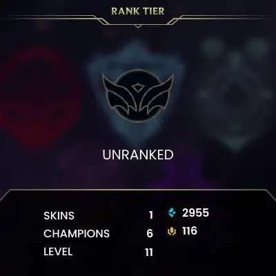 #1088 [NO EMAIL ACCESS] - EUW - 6 CHAMPIONS - 1 SKINS - 2955 BLUE ESSENCE - LAST PLAY JULY 2022 - SAFE 100% - WARRANTY