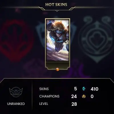 #1265 [NO EMAIL ACCESS] - EUW - 24 CHAMPIONS - 5 SKINS - 410 BLUE ESSENCE - LAST PLAY DECEMBER 2023 - SAFE 100% - WARRANTY