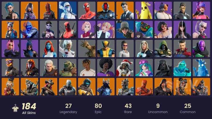 PC/PSN/Xbox/Nintendo 184 skins | Arcane Jinx | Laught it Up | Glow | Gold Meowscles | Gold Midas | Gold Brutus | Tart Tycoon | Sultura | Cloud S
