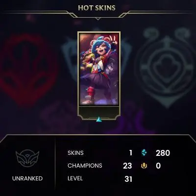 #1553 [NO EMAIL ACCESS] - EUW - 23 CHAMPIONS - 1 SKINS - 280 BLUE ESSENCE - LAST PLAY NOVEMBER 2020 - 10 NORMAL GAMES NOT PLAYED - SAFE 100%