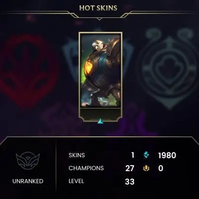 #1567 [NO EMAIL ACCESS] - EUW - 27 CHAMPIONS - 1 SKINS - 1980 BLUE ESSENCE - LAST PLAY JANUARY 2023 - 10 NORMAL GAMES NOT PLAYED - SAFE 100%