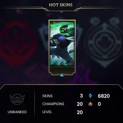 #1639 [NO EMAIL ACCESS] - EUW - 20 CHAMPIONS - 3 SKINS - 6820 BLUE ESSENCE - LAST PLAY SEPTEMBER 2023 - SAFE 100%