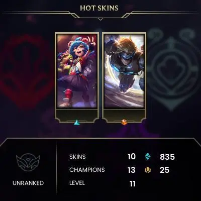 #1656 [NO EMAIL ACCESS] - EUW - 13 CHAMPIONS - 10 SKINS - 835 BLUE ESSENCE - LAST PLAY NOVEMBER 2022 - SAFE 100%