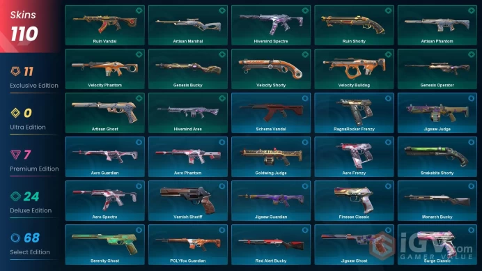 EU 110 skins | Ruin Dagger | Prime//2.0 Karambit | Singularity Sheriff | Glitchpop Vandal | Dolmir's Revenge Vandal | Hivemind Sword | Oni Claw