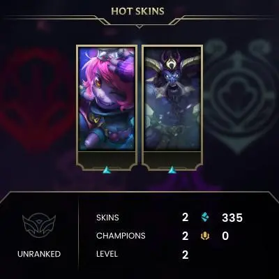 #1732 [EMAIL CHANGEABLE FULL ACCESS] - NA - 2 CHAMPIONS - 2 SKINS - 335 BLUE ESSENCE - SAFE 100%