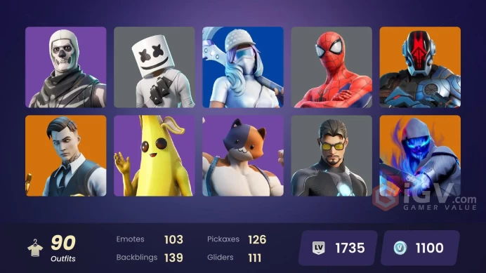 spent 131$ [PC/XBOX/NINTENDO] 83 skins | | Gold Midas | Gold Brutus | Blackheart | Ruin | Hybrid | Sentinel | Son Goku | Ultima Knight G55