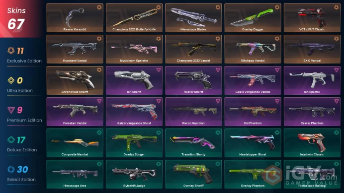 EU | 174 LVL | 23 Ag | 100 VP | 67 skins | Vandal "EX.O" | VCT x FUT Classic | Kuronami Vandal | Champions 2023 Vandal |	V0052