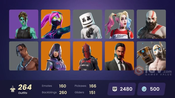 [FA | all platform] 264 Skins | Travis Scott | Leviathan Axe | OG STW | Glow | Gold Midas | Astro Jack