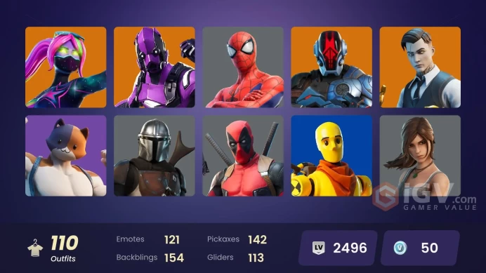 PC/PSN/XBOX  110 skins |Dark Vertex  Jules | Aura | Lara Croft | Galaxia | Jabba Switchway | Mandalorian | Get GriddyMak84