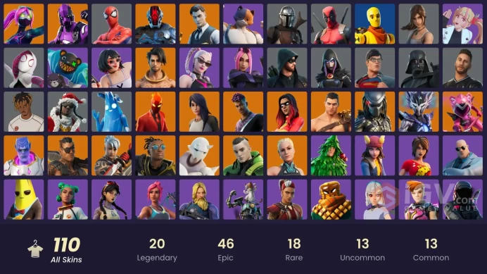 PC/PSN/XBOX  110 skins |Dark Vertex  Jules | Aura | Lara Croft | Galaxia | Jabba Switchway | Mandalorian | Get GriddyMak84