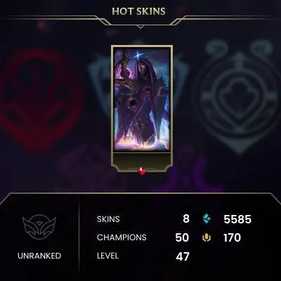 #1973 [EMAIL CHANGEABLE FULL ACCESS] - TR - 50 CHAMPIONS - 8 SKINS - 5585 BLUE ESSENCE - 10 NORMAL GAMES NOT PLAYED - SAFE 100%