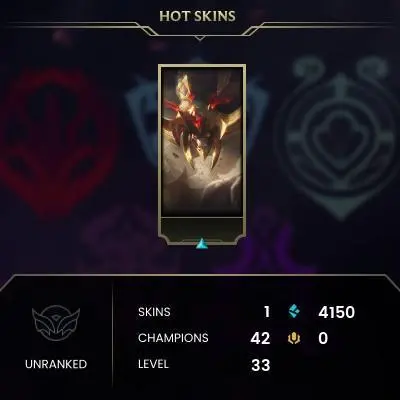 #1987 [EMAIL CHANGEABLE FULL ACCESS] - TR - 42 CHAMPIONS - 1 SKINS - 4150 BLUE ESSENCE - 10 NORMAL GAMES NOT PLAYED - SAFE 100%