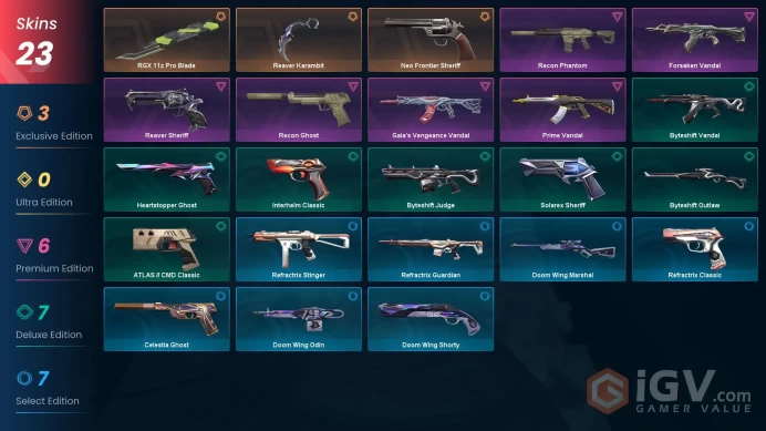 [EU\TURKEY] - SKINS 23 - KNIFE 2 - Reaver Karambit - Neo Frontier Sheriff - RGX 11z Pro Blade - FULL ACCESS - INSTANT DELIVERY