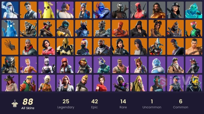 [PSN/XBOX/SWITCH/PC] - 88 skins | Merry Mint Axe | Gold Brutus | Gold Midas | The Prisoner | Predator | Menace | The Scientist [ULTRA SAFE]
