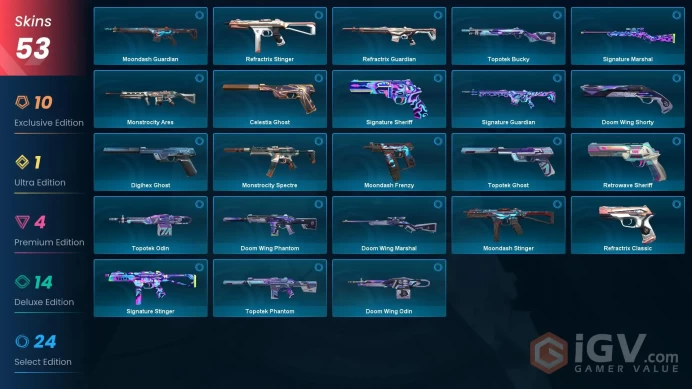 EU | 53 skins | Last Rank Diamond 1 | Reaver Karambit | Phaseguard Vandal | Byteshift Knife | Neo Frontier Sheriff | Kuronami Sheriff | M9753