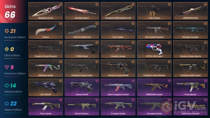 24 EU/TR Market&V25 ACT5 Immo I &Champions 2025 Sett-Mystbloom Kunai-Xerofang Knife-VCT25 Classic-Prime/GP Vandal&66 Skins&Insant Delivery