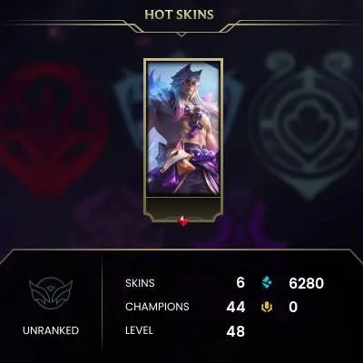 [EUW] | 6K BE  | Platinum IV last season |  Champion 44+   | Full Access | Instant Delivery | Unverified Email |Y4