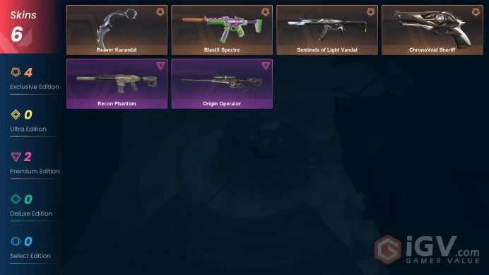 Latam | Reaver Karambit, Sentinels of Light Vandal, Recon Phantom, BlastX Spectre, ChronoVoid Sheriff, Origin Operator [Full Access]