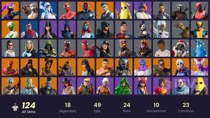 [PC/PSN/XBOX] 124 skins | Psycho Bandit | Gold Brutus | Gold Midas | Heron Stance Hero | Sultura | Laugh It Up| Tart Tycoon | Reaper Axe | 0 VB