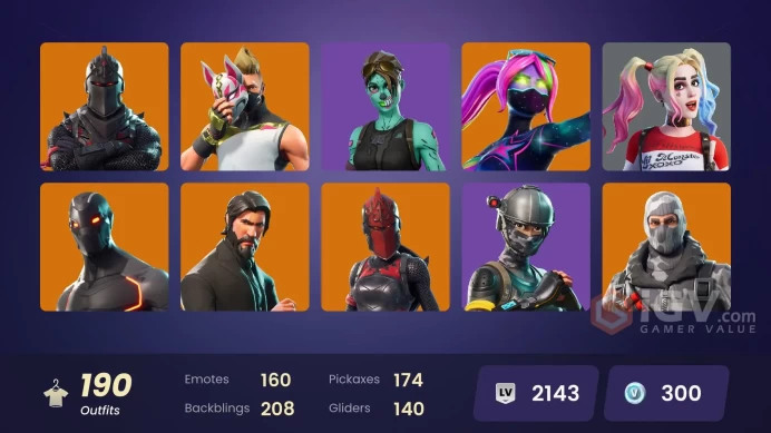 [PC] 190 skins | OG STW | Black Knight | Merry Mint Axe | Sparkle Specialist | The Reaper | Neo Versa | Blue Squire | Royale Knight | 300 VB