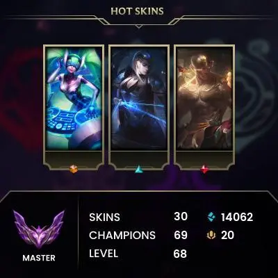 [EUW] S2026 - Master - 51LP- 51 Winrate - Last Season 700 LP Peak - +700LP MMR - 14K Be - 69Champ - 30Skin - Instant Delivery
