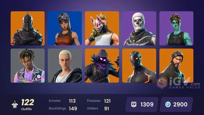 122 SKINS + BLACK KNIGHT + THE REAPER + STW OLD + FLOSS + TAKE THE L + 2900 VB + BUS BANNER + ROYALE KNIGHT + BLUE SQUIRE + KYLE BROFLOVSKI + JU