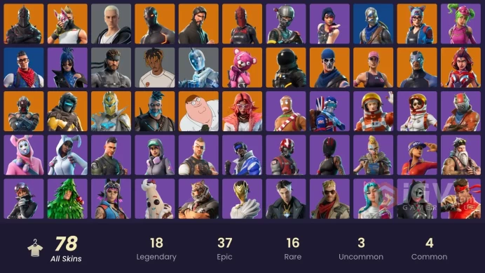 78 SKINS + BLACK KNIGHT + BUTCHER CLEAVER (1140 DAYS AGO) + THE REAPER + MAKO + TAKE THE L + AC/DC + FLOSS + FRESH + ELITE AGENT + MAKO 