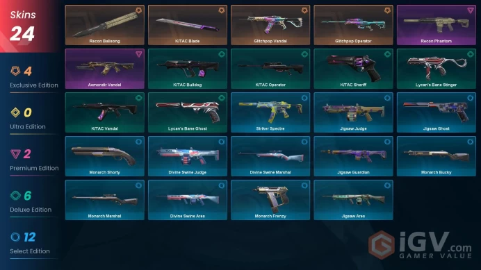 Eu/Full Access/V26 Act1(currently) Ascendant 1/Glitchpop Vandal + Glitchpop Operator +Recon Balisong + Aemondir Vandal + Recon Phantom + 19 more