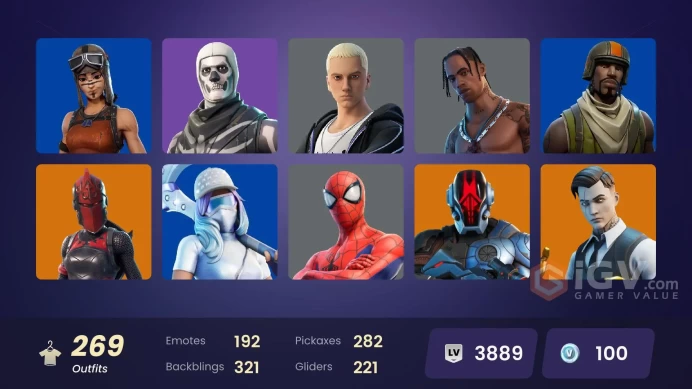 [PSN/XBOX/PC] 269 skins | Renegade Raider | Aerial Assault Trooper | Travis Scott | Gold Meowscles | Gold Brutus | Gold Midas | Vivi Chroma