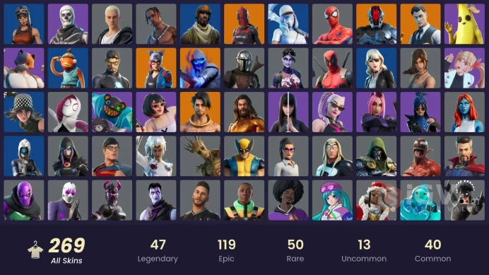 [PSN/XBOX/PC] 269 skins | Renegade Raider | Aerial Assault Trooper | Travis Scott | Gold Meowscles | Gold Brutus | Gold Midas | Vivi Chroma