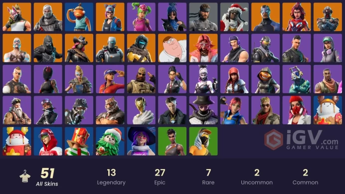 [XBOX/PC] 51 skins | Rogue Agent | Havoc | Sub Commander | Valeria | The Visitor | Valor | Peter Griffin | Calamity | Ragnarok | Enforcer