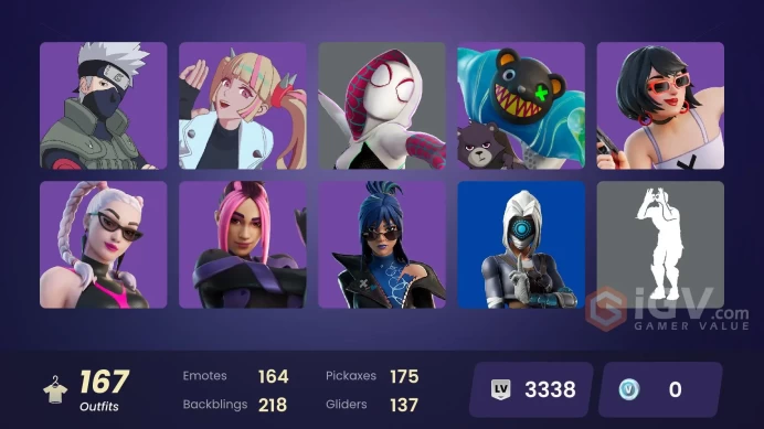 [XBOX/PC] 167 skins | Master Chief (Matte Black) | Black Adam | Naruto Uzumaki | Valeria | Era | Mizuki | Malik | Son Goku