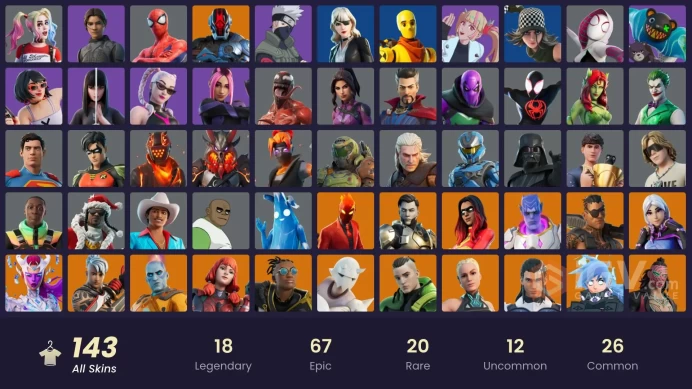 [PSN/XBOX/PC] 143 skins | Heron Stance Hero | Naruto Uzumaki | Dummy Supreme | Recon Champion | Midas Rex | The Cube Queen | Ronin | Joltara
