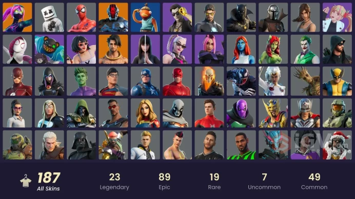 [PSN/XBOX/PC] 187 skins | Master Chief (Matte Black) | Naruto Uzumaki | Snake Eyes | Major Lazer | Galaxia | Frostbite | Nezumi | Kymera