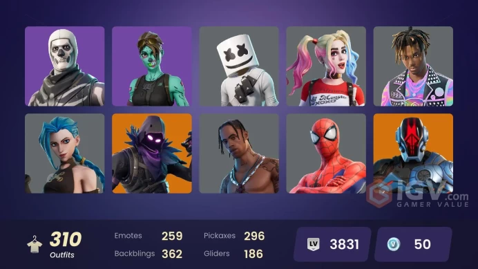travis + 300 skins (you can linked all platform- PvE Level: 310| Deluxe Edition+ Owned ) 2331