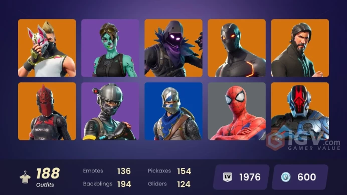 [PC/PSN/XBOX] 188 skins | The Reaper | Blue Squire | Royale Knight | Elite Agent | Power Chord | Ronin | Zenith | Omega | 600 VB