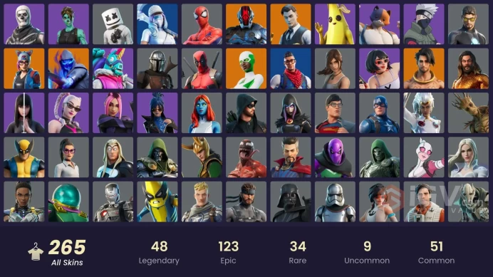 [PSN/XBOX/PC] 265 skins | Gold Midas | Gold Meowscles | Gold TNTina | Gold Brutus | Major Glory | Cloud Striker | Naruto Uzumaki