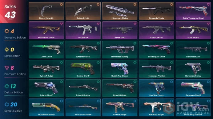 EU [ 43 TOP SKINS + 3 KNIFE ] Reaver Karambit + Singularity Vandal + XEROFANG Vandal + Prime Vandal / full acces