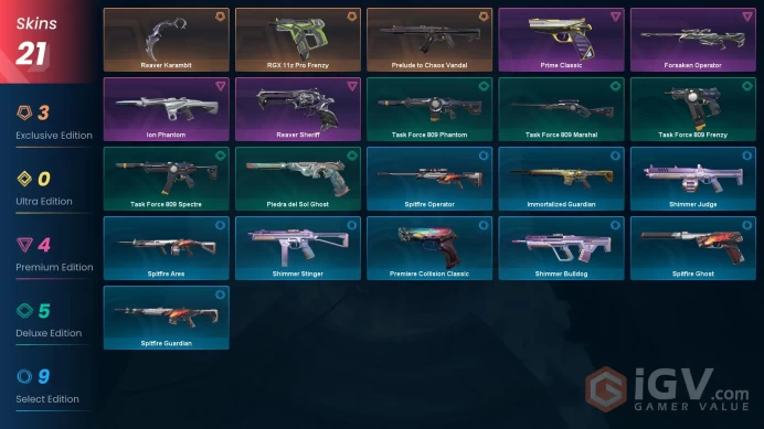 EU 21 skin / Reaver Karambit / Prelude to Chaos Vandal / Ion Phantom / Reaver SheriffMxa234