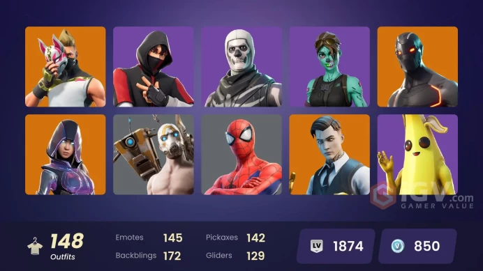 [PC/PSN/XBOX] 147 Skins | OG STW | IKONIK | Psycho Bandit | Omega | Drift | Rogue Agent | Peely | Wingman | Midas | Fishstick | 850 VB