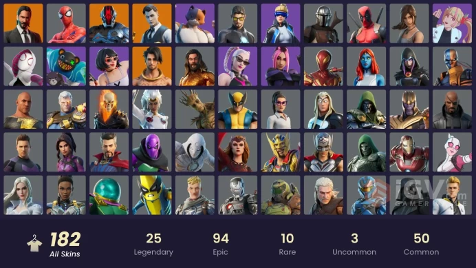 FA XBOX/PC - 182 skins | Neo Versa | Gold Brutus | Gold Midas | Gold Meowscles | Black Adam | Son Goku | Menace | Raz | Ronin | Optimus Prime |