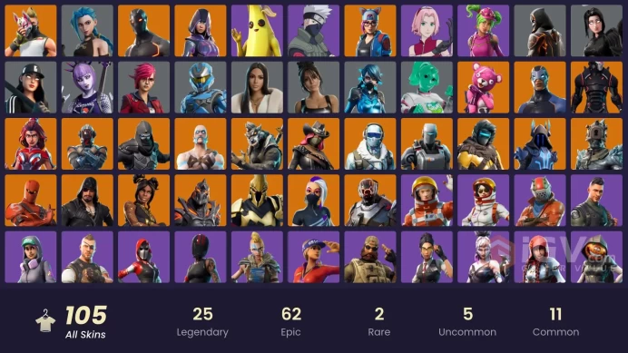 [PC/XBOX] 104 skins | IKONIK | Glow | Arcane jinx/ Vi | Take The L | Naruto | Sakura | Kardashian