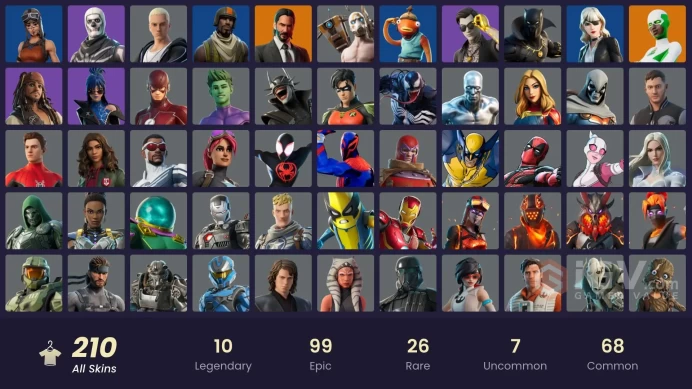 [PC/PSN/XBOX] 210 skins | Renegade Raider | Aerial Assault Trooper | Master Chief | Unchained Ramirez | Lina Scorch |	y333