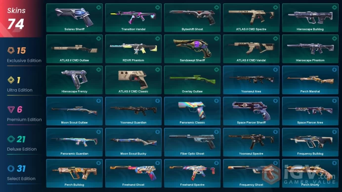 EU/TR - 20 Premium Skins-VCT 2025 Karambit-Champions 2024 Phantom-RGX 11z Pro Karambit-EX.O Edge-Prime Vandal-Primordium Vandal / Full Access